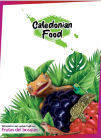 Caledonian Food - Alimento completo en polvo para geckos crestados y reptiles frugívoros, disponible en varios sabores.